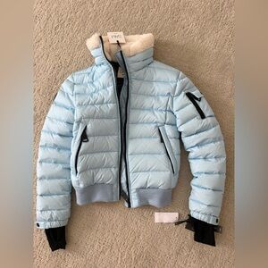 SAM Light Blue and Black Puffer Jacket